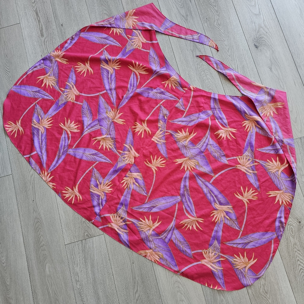 Vintage Hilo Hattie Hawaiian Floral Wrap Sarong Beach Wear One Size